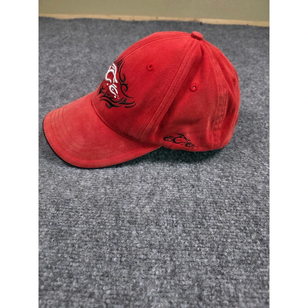 Vintage Orange County Choppers Hat Mens One Size Red Tribal Embroidered OCC Cap‎